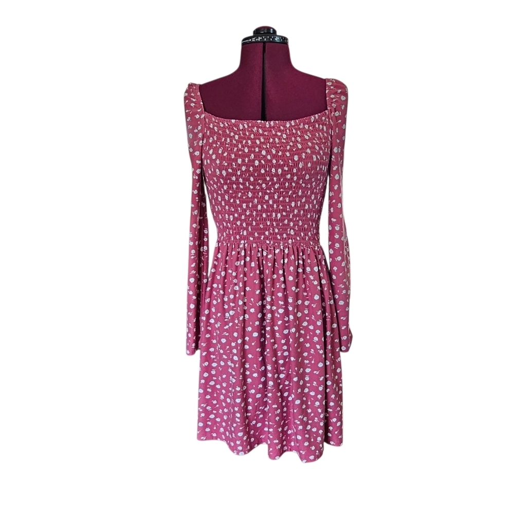 Justify Smocked Dress Long Sleeved Pink/Mauve